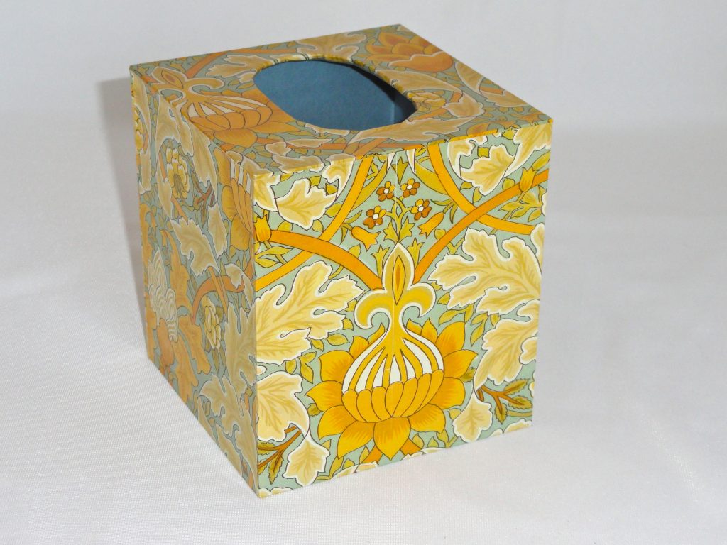 Tissue Box Cover With A William Morris Design Paper