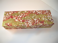 Flat Oblong Box with Plum Blossoms & Golden Clouds paper