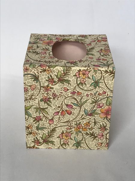 Tissue box cover with traditional Italian paper