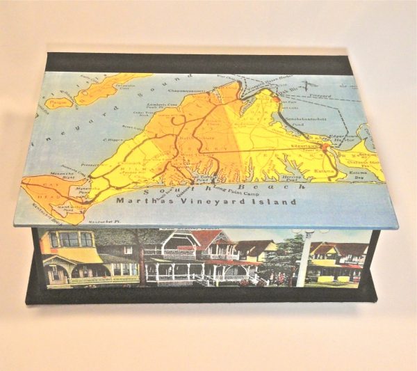 Large Rectangular Map Box with Martha's Vineyard Map